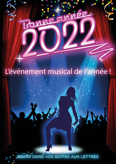 Carte Film musical pour la bonne année 2022 Carte de voeux 2022 affiche de film