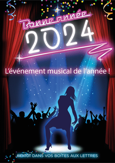 Carte Film musical pour la bonne année 2024  Carte de voeux 2024 affiche de film