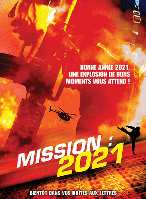 Carte bonne année 2021 explosive Carte de voeux 2021 affiche de film