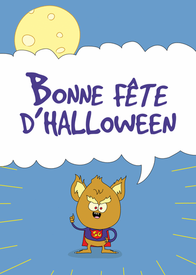Carte Super petite monstre d'halloween Carte Halloween pour enfant