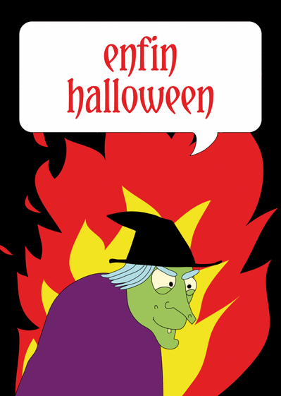 Carte Vilaine sorcière d'halloween Carte Halloween pour enfant