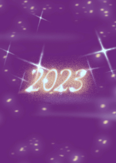 Carte La nouvelle année 2023 sur fond violet Carte de voeux entreprise originale 2023