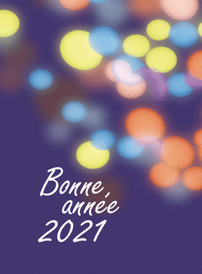 Carte Bonne année 2021 et lueurs multicolores Carte de voeux entreprise originale 2021