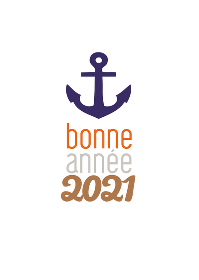 Carte Ancré dans la nouvelle année 2021 Carte de voeux entreprise humour 2021