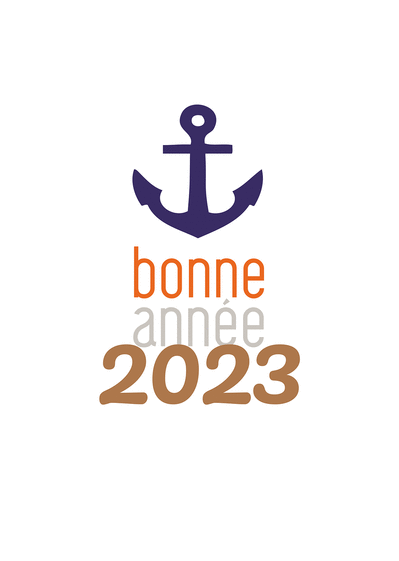 Carte Ancré dans la nouvelle année 2023  Carte de voeux entreprise humour 2023