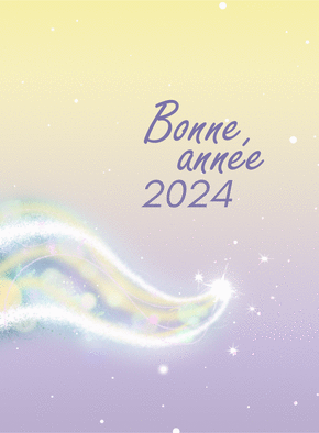 Carte Une comète pour la nouvelle année 2024  Carte de voeux entreprise originale 2024