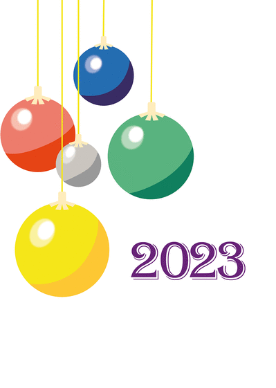 Carte Boules de la nouvelle année 2023  Carte de voeux entreprise originale 2023