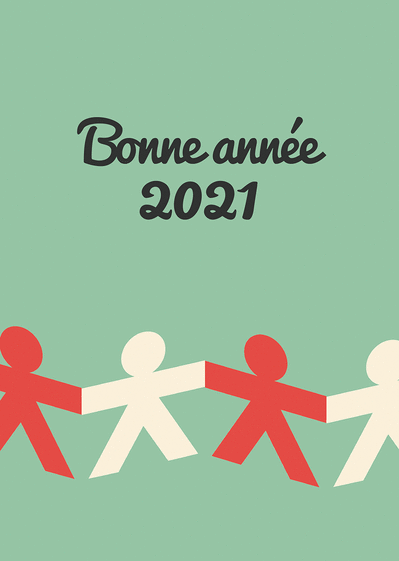 Carte Ensemble pour la nouvelle année 2021 Carte de voeux entreprise humour 2021