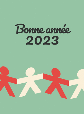 Carte Ensemble pour la nouvelle année 2023  Carte de voeux entreprise humour 2023