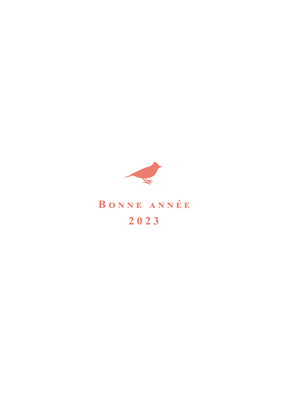 Carte Petit oiseau de bonne année 2023 sur fond blanc Carte de voeux entreprise originale 2023