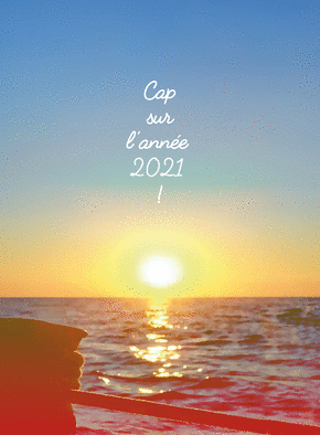 Carte Cap sur la nouvelle année 2021 Carte de voeux entreprise originale 2021