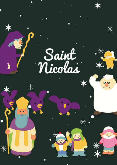 Carte L'histoire de Saint Nicolas ilustrée Carte saint nicolas