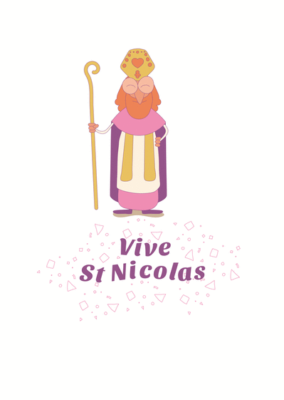 Carte Vive St Nicolas sur fond blanc Carte saint nicolas