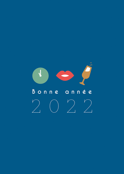 Carte Du champagne et un bisou en 2022 Carte de voeux 2022