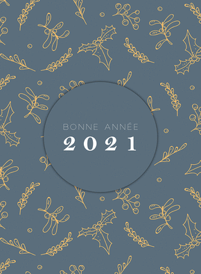 Carte Du houx pour une bonne année 2021 Carte de voeux 2021