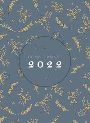 Carte Du houx pour une bonne année 2022 Carte de voeux 2022