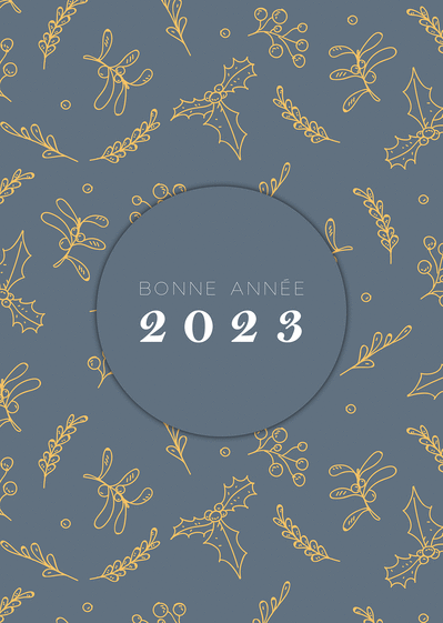 Carte Du houx pour une bonne année 2023  Carte de voeux 2023 