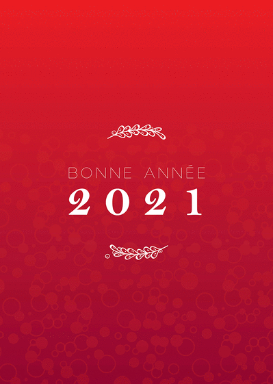 Carte Bonne année 2021 et discrètes bulles Carte de voeux entreprise originale 2021