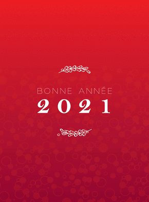 Carte Bonne année 2021 et discrètes bulles Carte de voeux entreprise originale 2021
