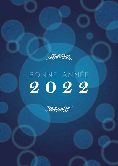Carte Des bulles bleu de champagne en 2022 Carte de voeux et champagne en 2022