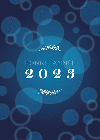 Carte Des bulles bleu de champagne en 2023 Carte de voeux et champagne en 2023