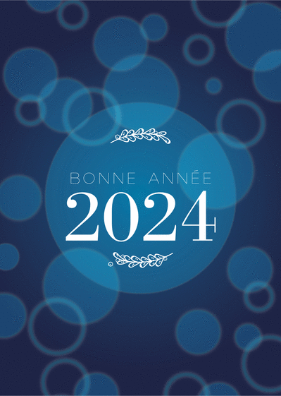 Carte Des bulles bleu de champagne en 2024 Carte de voeux et champagne en 2024
