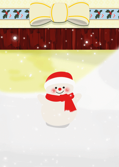 Carte Le petit bonhomme de neige Carte de Noël enfant