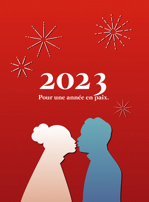 Carte Couple pour une année 2023 en paix Carte de voeux 2023 et message de paix
