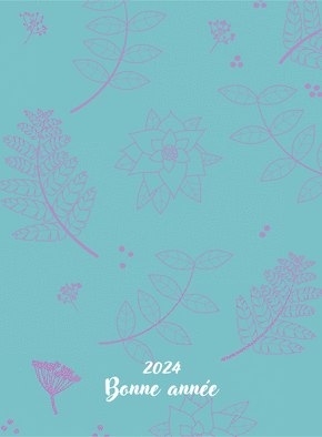 Carte Voeux personnalisables sur fond bleu Carte de voeux 2021 avec des fleurs