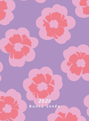 Voeux personnalisable sur fond rose