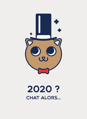 bonne ann&eacute;e 2020 chat alors