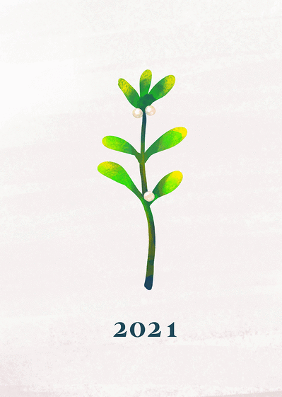 Carte Le brin de la nouvelle année 2021 Carte de voeux Nature 2021