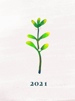 Carte Le brin de la nouvelle année 2021 Carte de voeux Nature 2021