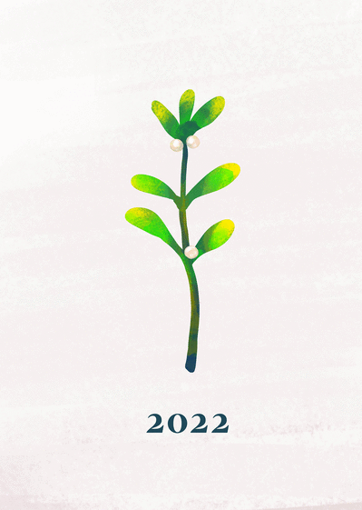 Carte Le brin de la nouvelle année 2022 Carte de voeux Nature 2022
