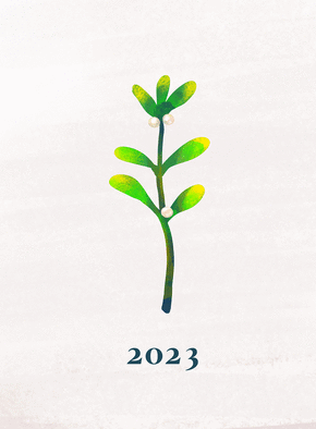 Carte Le brin de la nouvelle année 2023  Carte de voeux Nature 2023