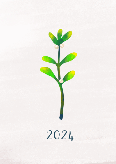 Carte Le brin de la nouvelle année 2024  Carte de voeux Nature 2024