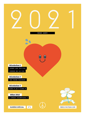 Carte Numéro spécial bonne année 2021 Carte de voeux 2021 couverture de magazine