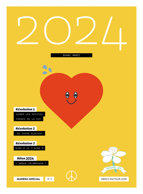 Carte Numéro spécial bonne année 2024  Carte de voeux 2024 couverture de magazine