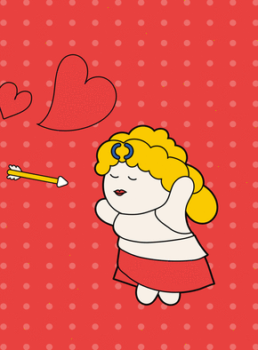 Carte Psyché et la flèche de l'amour Carte Saint-Valentin mignonne