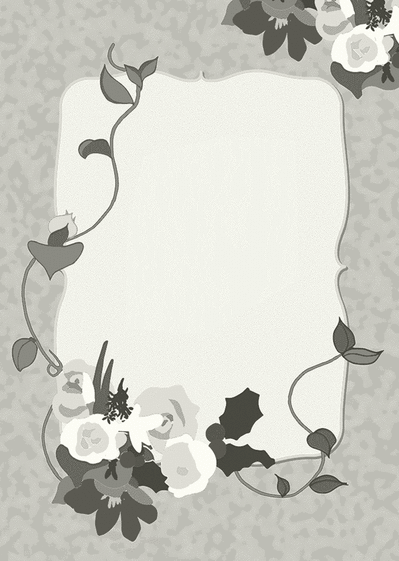 Carte Fleurs en noir et blanc Carte condoléances personnalisée