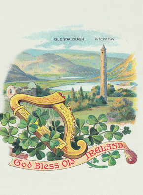 Carte God Bless Old Ireland Carte ancienne Saint Patrick