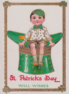 Carte Gamin de la Saint Patrick Carte ancienne Saint Patrick