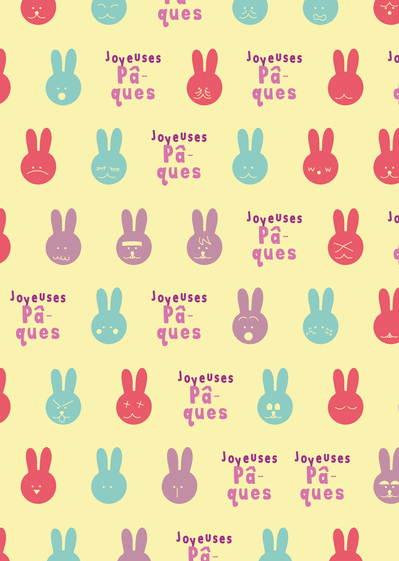 Carte Les mini-lapins de Pâques Carte Pâques personnalisable