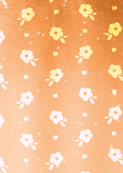 Carte Jolies fleurs sur fond orangé Carte de Mai