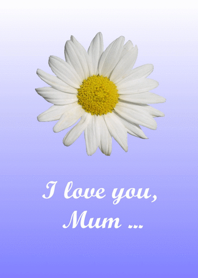 Carte I love you mum fond bleu Carte fête des mères avec des fleurs