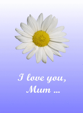 Carte I love you mum fond bleu Carte fête des mères avec des fleurs