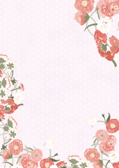 Carte Contour de jolies fleurs Carte souvenir de vacances
