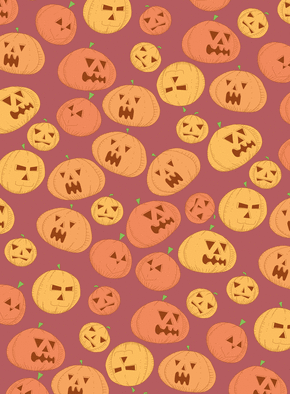 Carte Couvert de citrouilles hurlantes Carte halloween