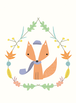 Carte Le petit renard Carte d'octobre