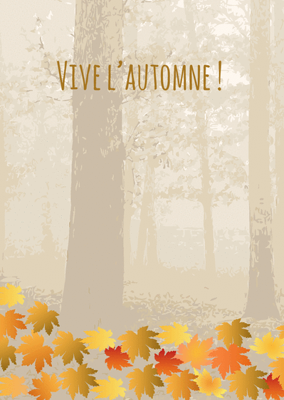 Carte Vive l'automne et feuilles automnales Carte d'octobre